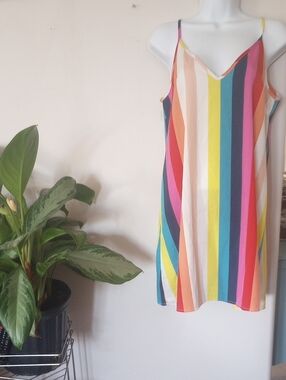SHEIN Rainbow Stripe V-Neck Cami Top